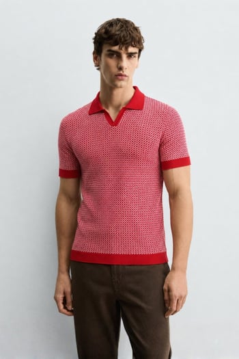 Madmext Men Red Polo T-shirt 5077