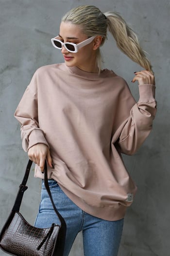 Pudra Basic Oversize Kadın Sweatshirt MG1686