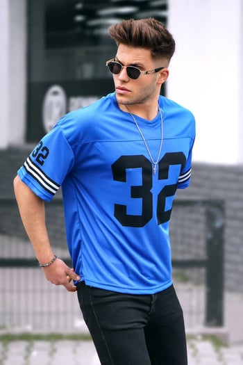 Men Printed Saxe Oversize T-Shirt