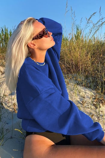 Saxe Blue Crewneck Basic Sweatshirt MG1559