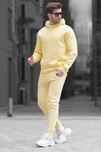Yellow Hoodie Basic Tracksuit 5905