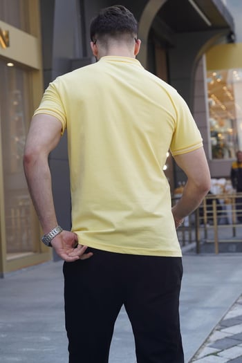 Sarı Polo Yaka Erkek Tişört 6113
