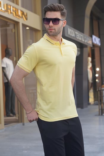 Sarı Polo Yaka Erkek Tişört 6113