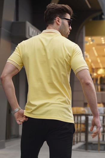Sarı Regular Fit Erkek Polo Yaka Tişört 6105