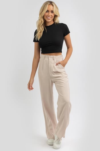 Siyah Basic Crop Kadın Tişört MG1772