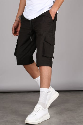 Black Capri Shorts with Cargo Pockets 5473