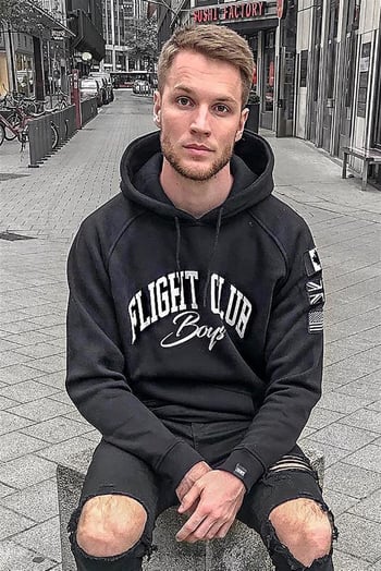 Siyah Baskılı Kapşonlu Sweatshirt 2868
