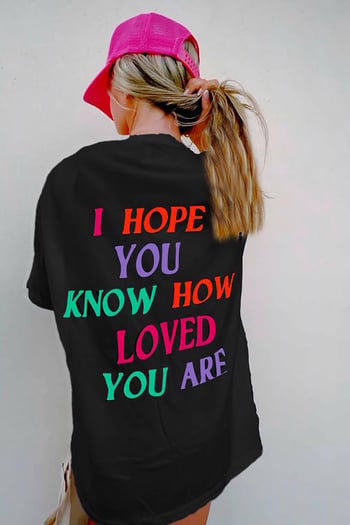Women Printed Oversize Black T-Shirt