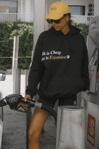 Black Printed Oversize Hoodie Sweatshirt MG1573