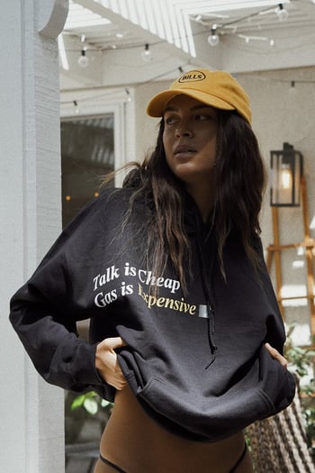 Black Printed Oversize Hoodie Sweatshirt MG1573