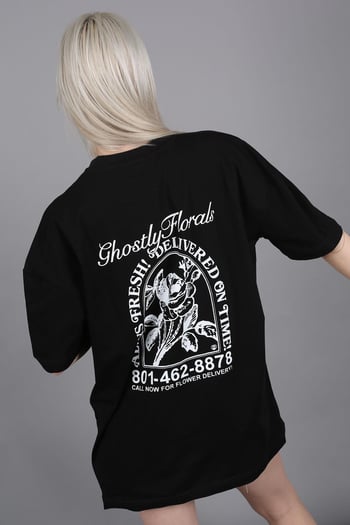 Black Printed Oversize T-Shirt MG1513
