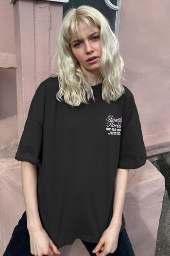 Black Printed Oversize T-Shirt MG1513