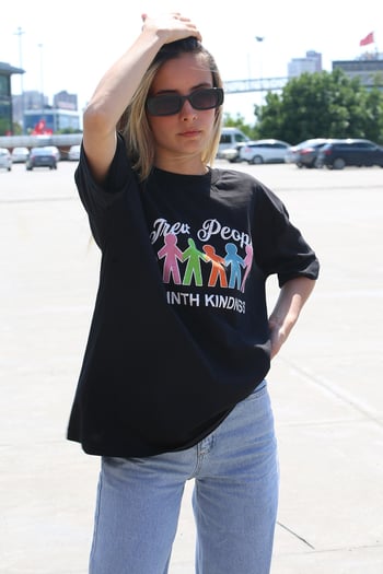 Black Printed Oversize T-Shirt MG1523