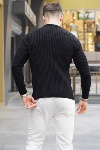 Black Knitwear Sweater 5760