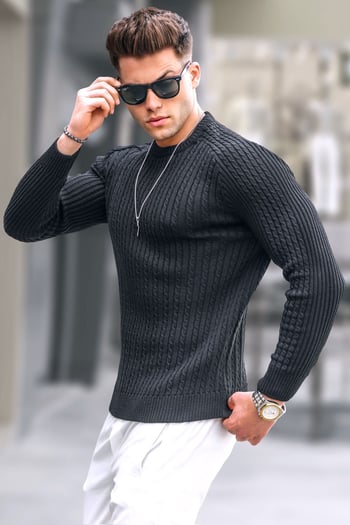 Black Knitwear Sweater 5760