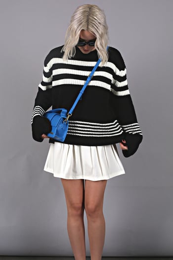 Black Striped Knitwear Sweater MG1585