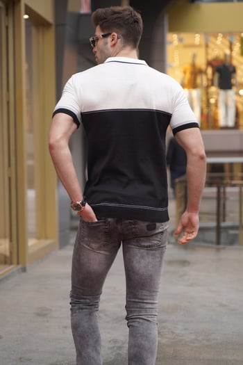 Men Black Polo T-Shirt 5731