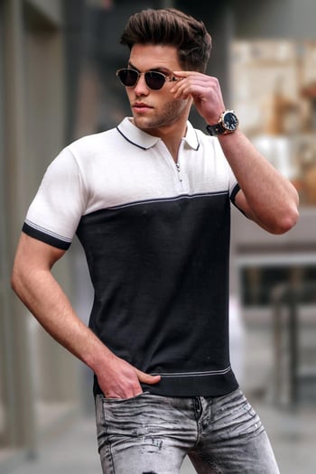 Men Black Polo T-Shirt 5731