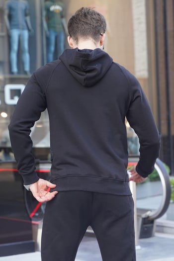 Siyah Kapüşonlu Sweatshirt 6151