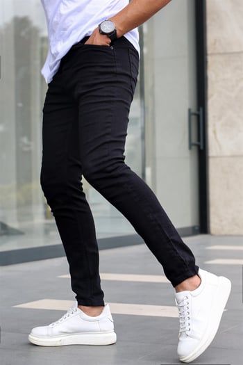 Siyah Likralı Slim Fit Erkek Jean Pantolon 6302