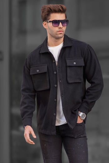 Siyah Oversize Oduncu Erkek Gömlek 6709
