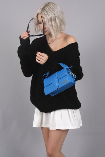 Black Oversize V Neck Sweater MG1440