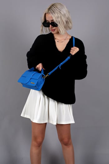 Black Oversize V Neck Sweater MG1440