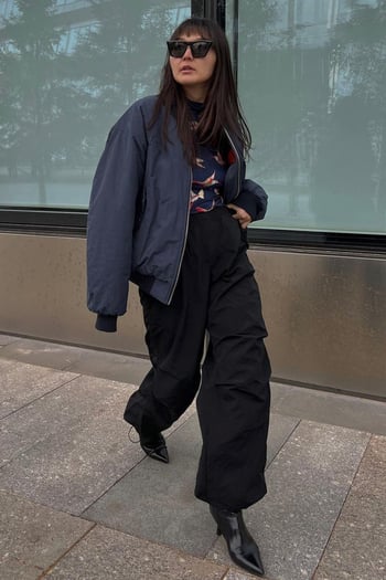 Siyah Paraşüt Jogger Kadın Pantolon MG1726