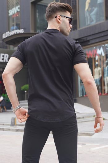 Siyah Polo Yaka Basic Erkek Tişört