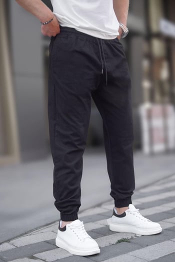 Siyah Relaxed Jogger Pantolon 6853