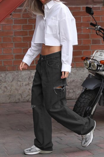 Black Ripped Palazzo Jeans MG1560