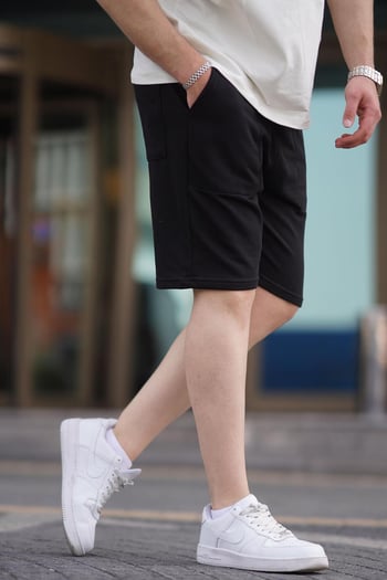 Siyah Erkek Basıc Şort 6528