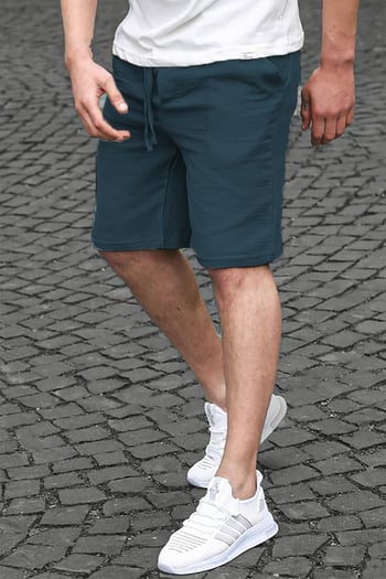 Lacivert Basic Keten Erkek Şort 6506