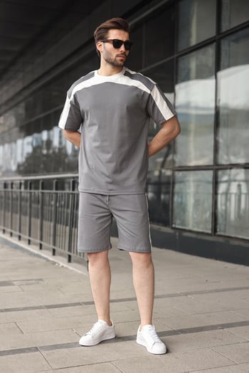 Füme Erkek Şort T-shirt Takımı E7346