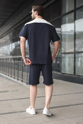 Lacivert Erkek Şort T-shirt Takımı E7346