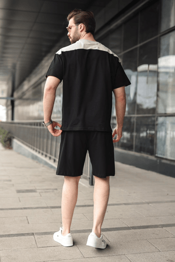 Siyah Erkek Şort T-shirt Takımı E7346