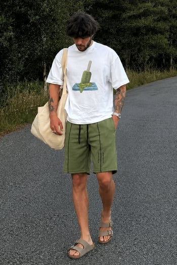 Madmext Khaki Capri Shorts 4849