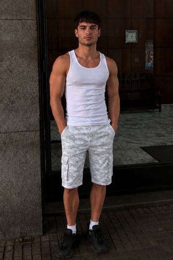 Men Camouflage Capri Shorts 5754