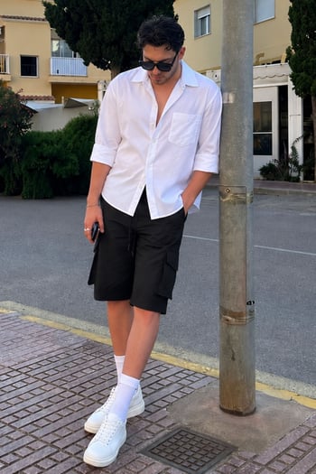 Black Capri Shorts with Cargo Pockets 5473