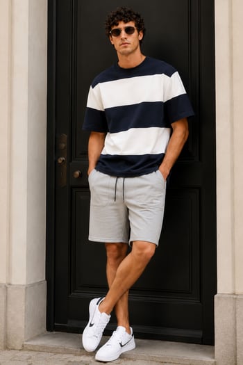 Madmext Men Dye Gray Capri Shorts 5448
