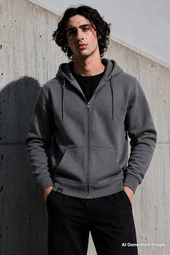 Füme Kapüşonlu Regular Fit Erkek Sweatshirt 6033