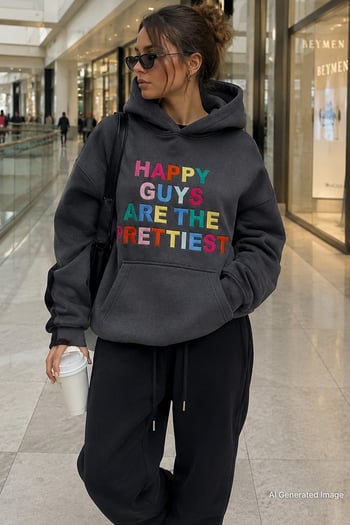 Füme Renkli Nakışlı Bisiklet Yaka Sweatshirt MG1574