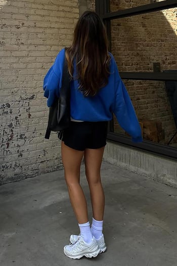 Saxe Blue Crewneck Basic Sweatshirt MG1559