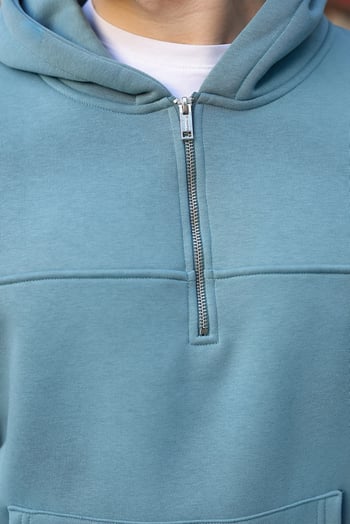 Mavi Kanguru Cepli Kapüşonlu Erkek Sweatshirt E7218