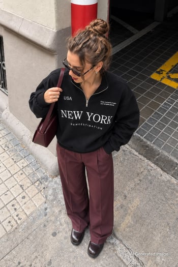 Siyah Yarım Fermuarlı Baskılı Sweatshirt MG2212