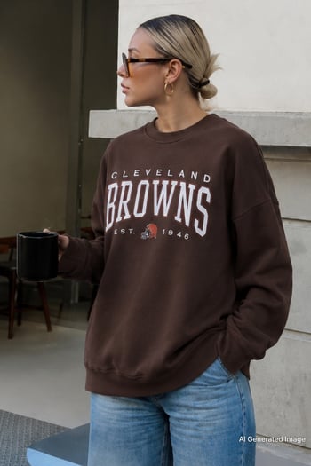 Mad Girls Printed Brown Sweatshirt Mg1210 