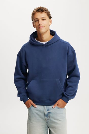 Lacivert Kapüşonlu Kanguru Cep Erkek Sweatshirt E7169