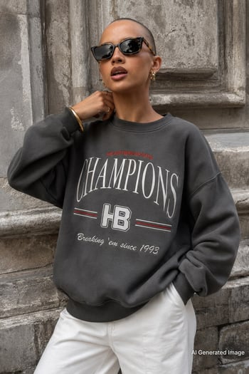 Mad Girls Smoke Gray Sweatshirt MG930