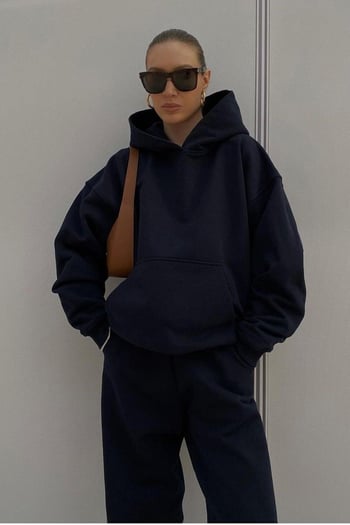 Siyah Kapüşonlu Şardonlu Oversize Cepli Sweatshirt MG2206
