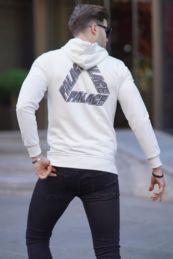 Madmext Beyaz Baskılı Sweatshirt 5303
